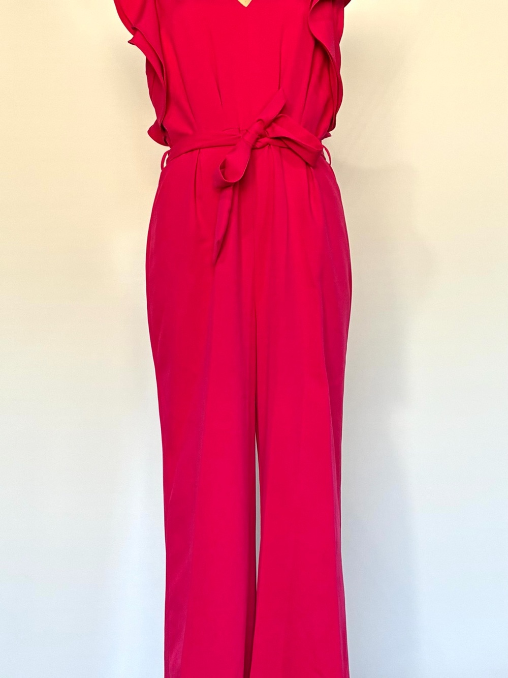 Alexia Admor Hot Pink Tie-Waist Wide-Leg Jumpsuit